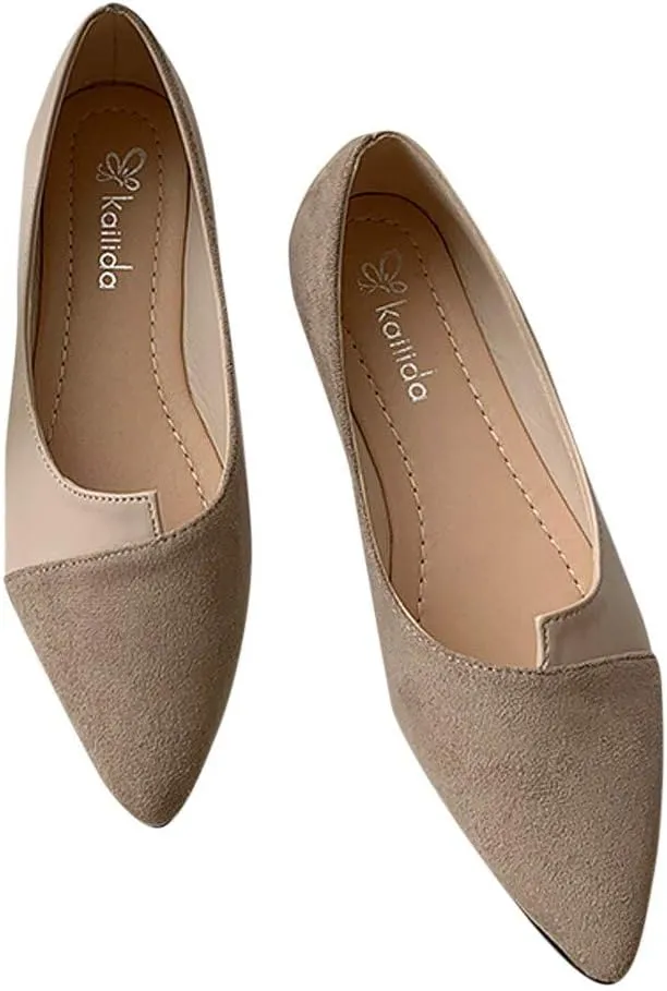Aniywn Women's Pointed Toe Slip On Comfort Loafer Flat Comfortable Driving Office Loafer Shoes Ballet Flats