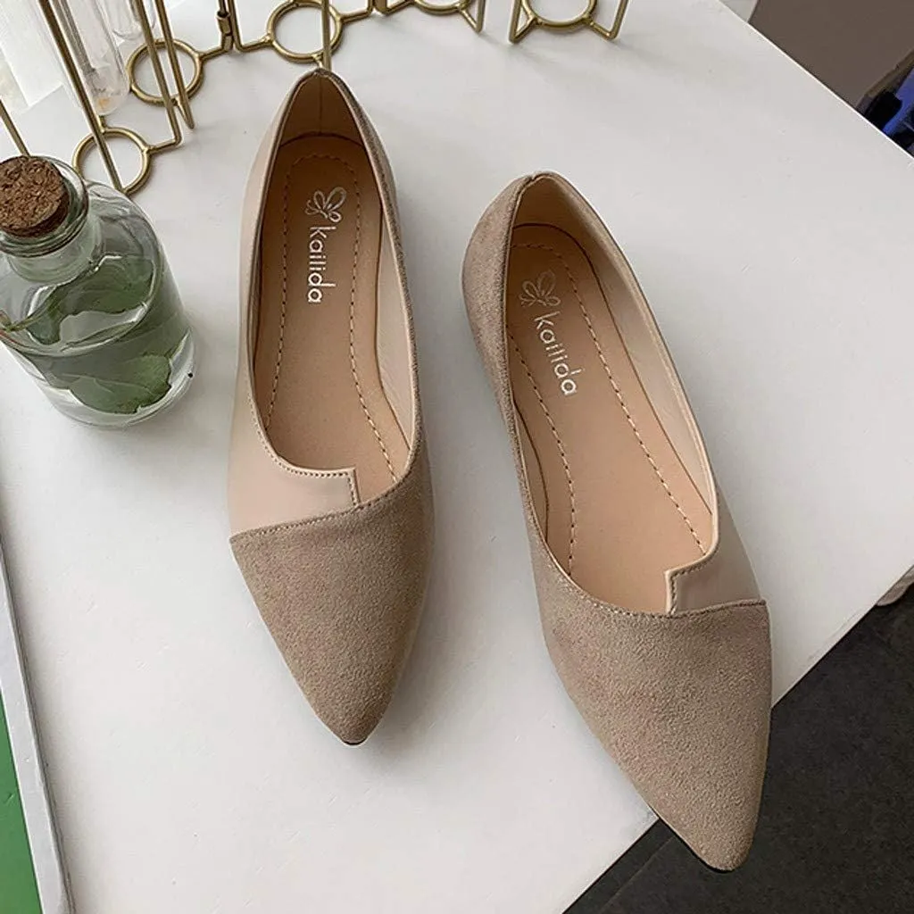 Aniywn Women's Pointed Toe Slip On Comfort Loafer Flat Comfortable Driving Office Loafer Shoes Ballet Flats