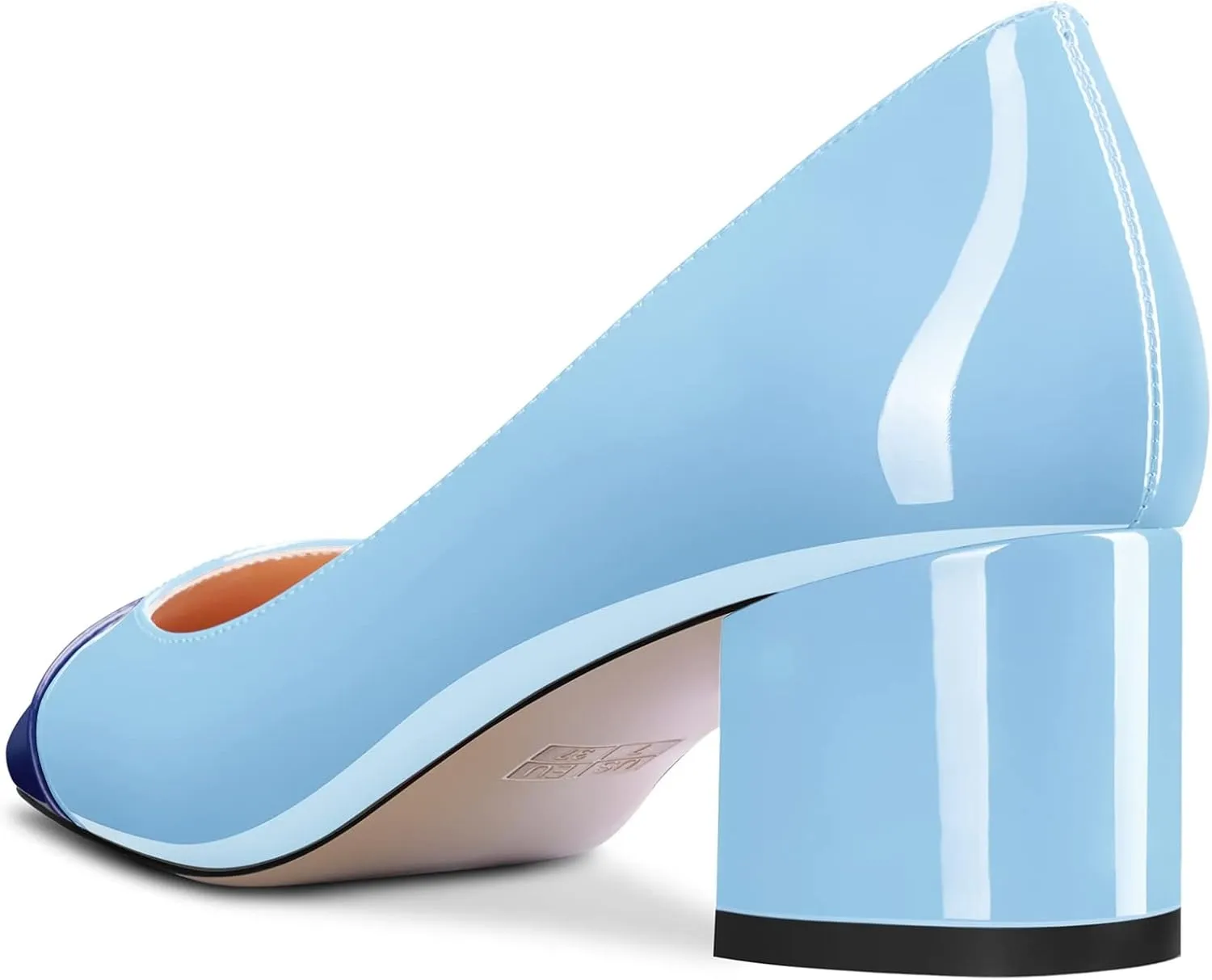 Castamere Women Mid Chunky Block Heel Square Cap Toe Slip-on Pumps Office Casual 2.0 Inches Heels