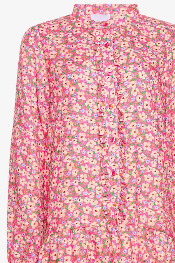Florentina Ruffle Dress - Pink Flower