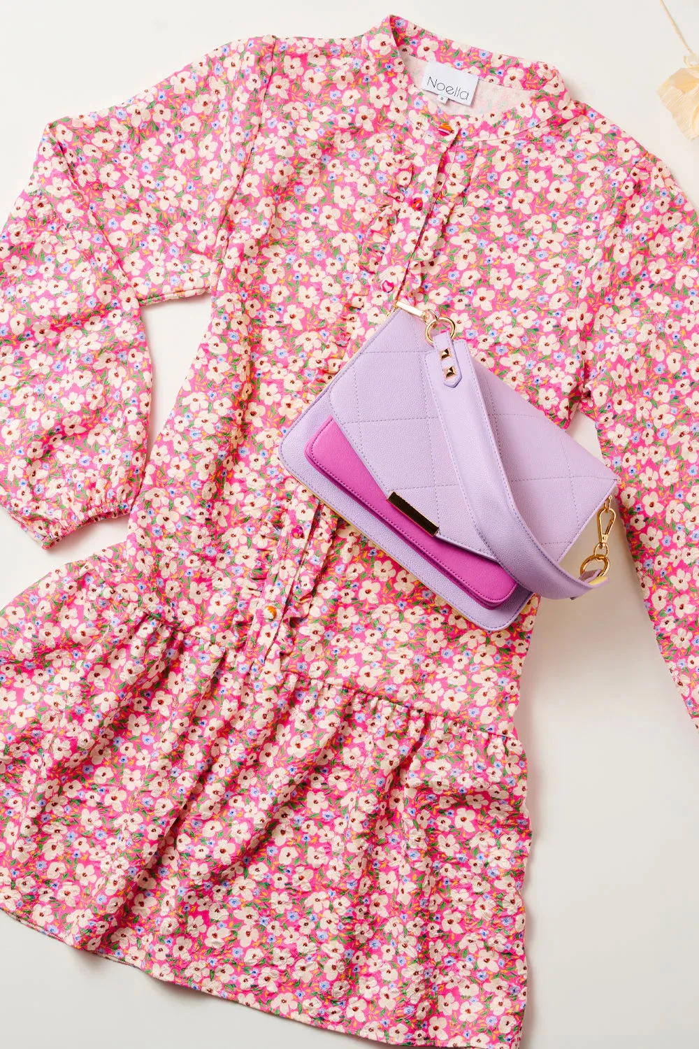 Florentina Ruffle Dress - Pink Flower