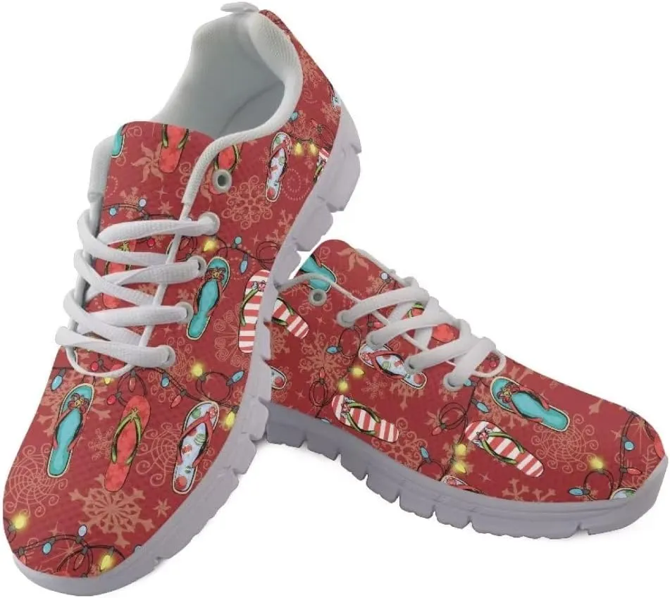 Jeiento Christmas Shoes Mesh Walking Sneakers for Women Men Athletic Footwear Casual Trainers Fashion Tennis Shoes,Non Slip