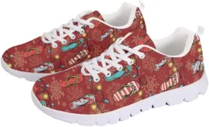 Jeiento Christmas Shoes Mesh Walking Sneakers for Women Men Athletic Footwear Casual Trainers Fashion Tennis Shoes,Non Slip