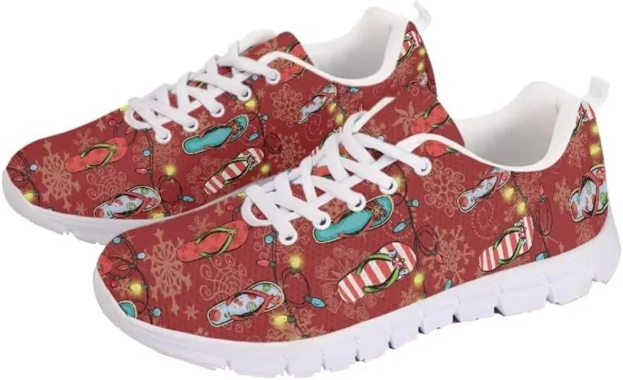 Jeiento Christmas Shoes Mesh Walking Sneakers for Women Men Athletic Footwear Casual Trainers Fashion Tennis Shoes,Non Slip