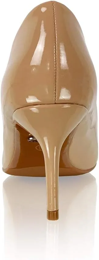 Marc Defang Womens Nude Patent Leather 3" Pointed Toe Pumps