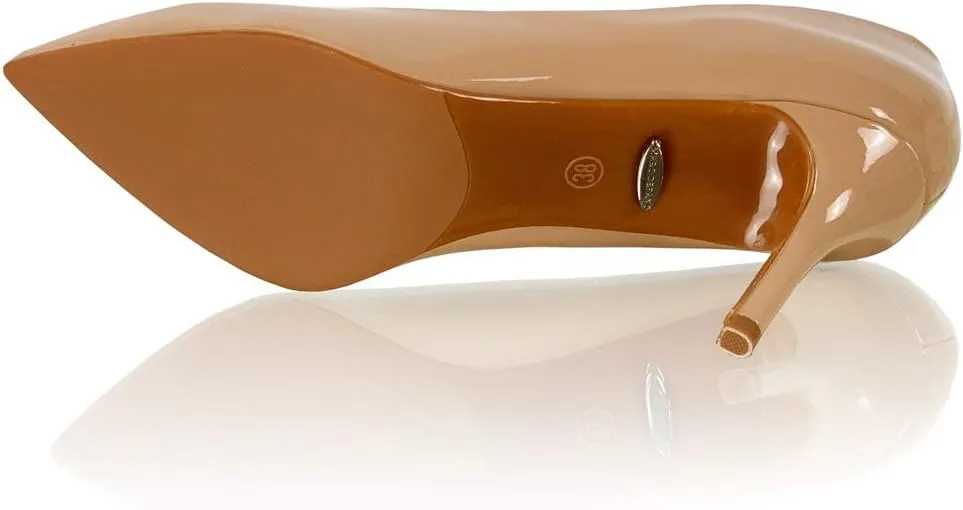 Marc Defang Womens Nude Patent Leather 3" Pointed Toe Pumps