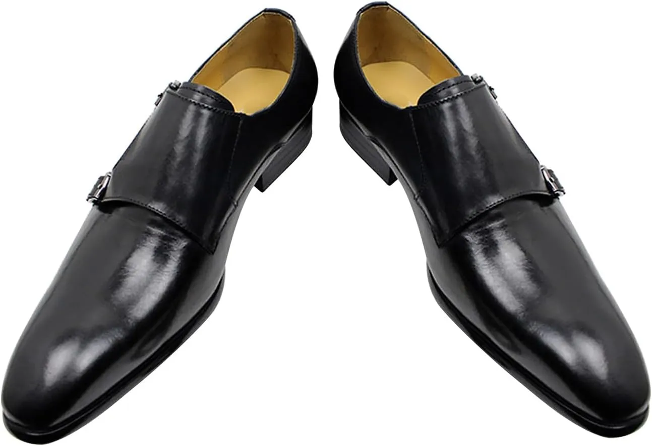 Santimon Men's Loafers Slip On Dress Casual Business Shoes Genuine Leather Comfortable Driving Buckle Loafer Fashion Prom Wedding Formal Tuexdo Moccasins Zapatos Hombre