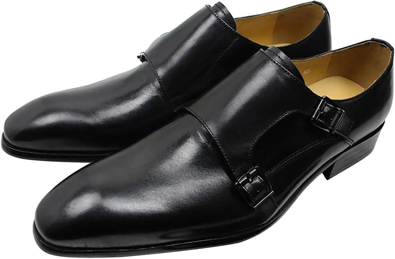 Santimon Men's Loafers Slip On Dress Casual Business Shoes Genuine Leather Comfortable Driving Buckle Loafer Fashion Prom Wedding Formal Tuexdo Moccasins Zapatos Hombre