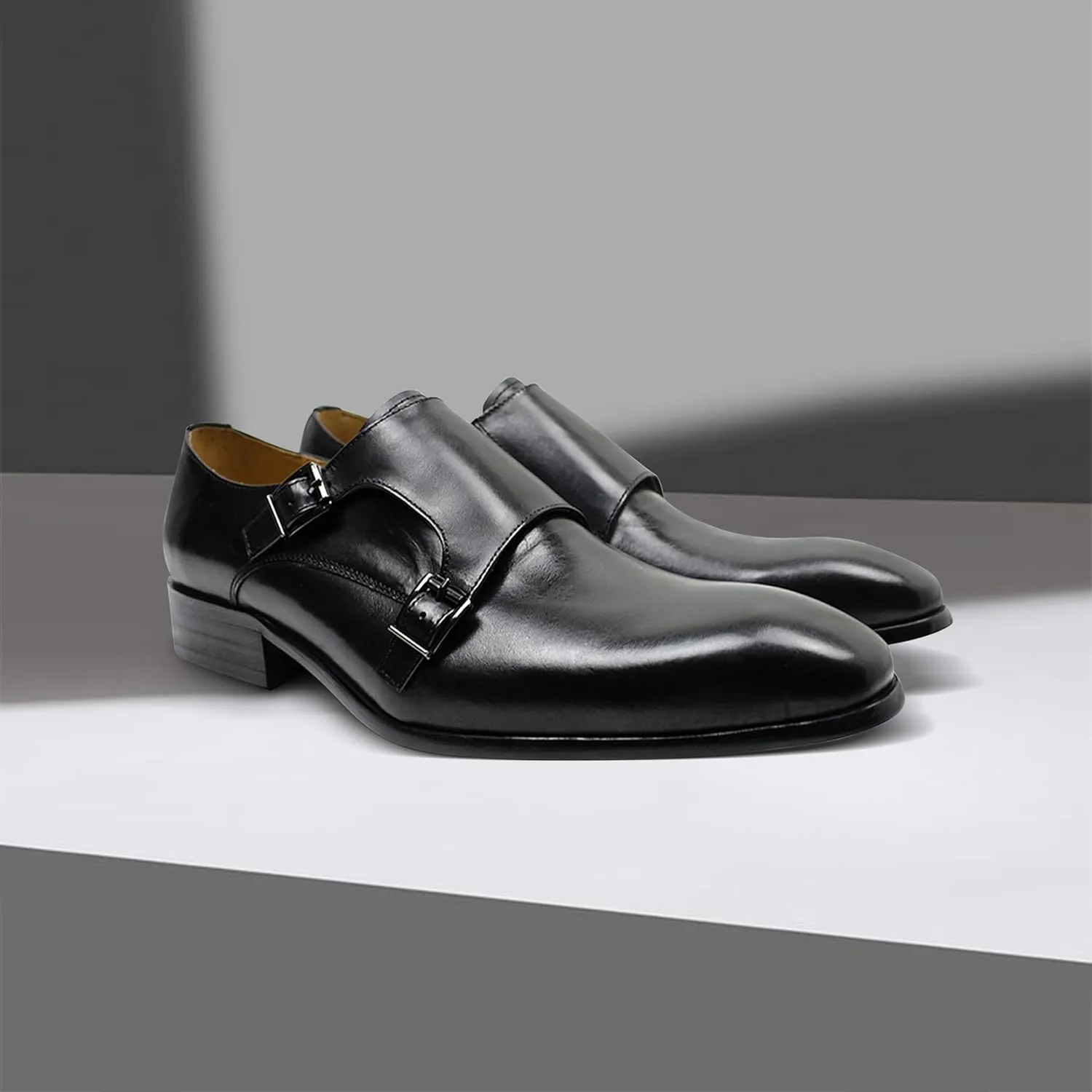 Santimon Men's Loafers Slip On Dress Casual Business Shoes Genuine Leather Comfortable Driving Buckle Loafer Fashion Prom Wedding Formal Tuexdo Moccasins Zapatos Hombre