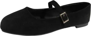 Suede Flats for Women Slip On Loafers Square Toe Work Flats Comfort Ballet Flats Casual Office Shoes Flat Dress Shoes