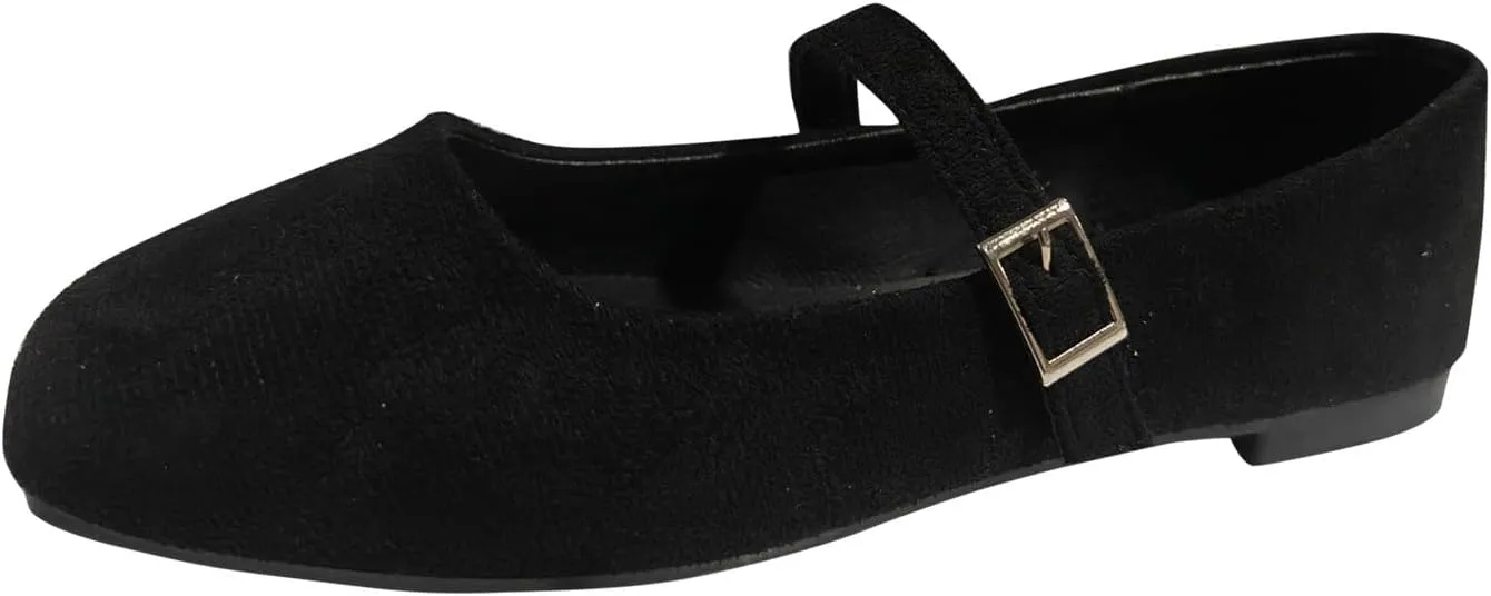 Suede Flats for Women Slip On Loafers Square Toe Work Flats Comfort Ballet Flats Casual Office Shoes Flat Dress Shoes