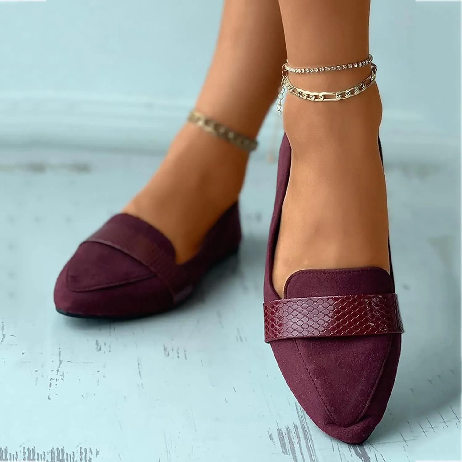Women's Flats Pointed Toe Dress Shoes Comfort Business Shoes Slip-On Flat Shoes Casual Office Shoes Comfy Loafers